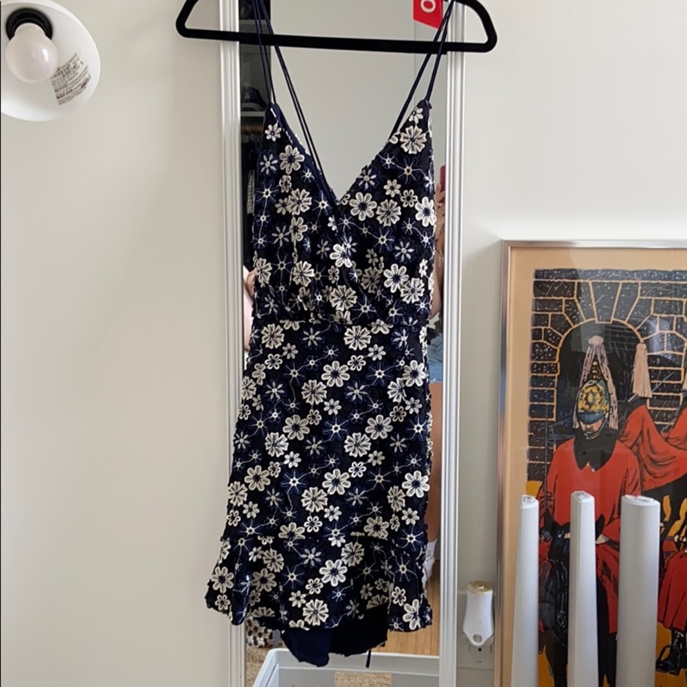 NBD blue and white flower dress